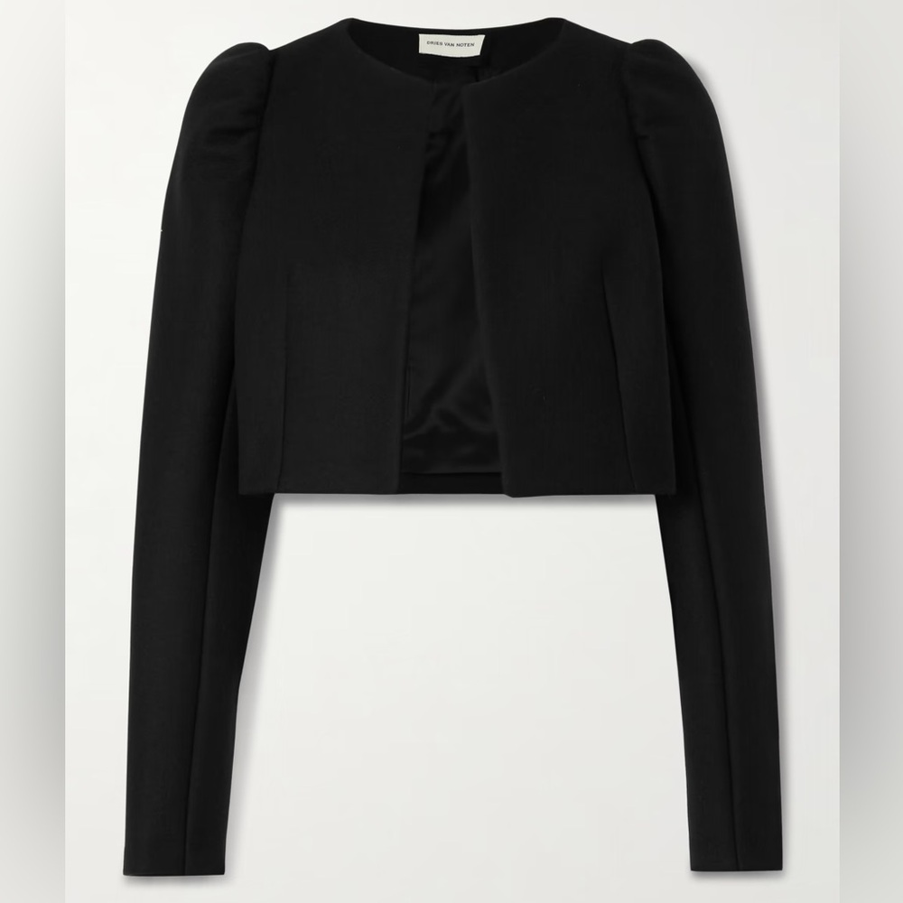 NWT Dries Van Noten Cropped Wool-Blend Jacket